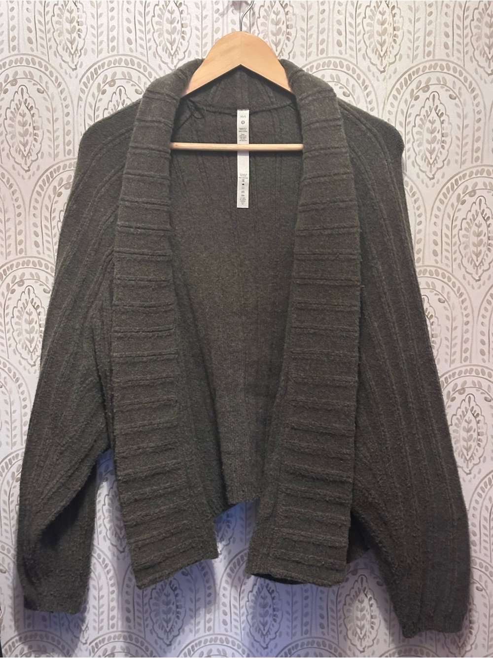 Lululemon Cozy Open-Front Olive Green Women's Sweater Cardigan XS/S